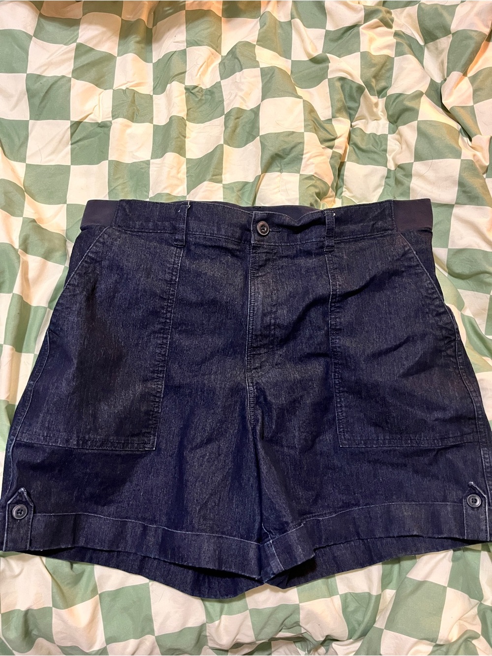 Lee High-Waist Dark Blue Denim Shorts